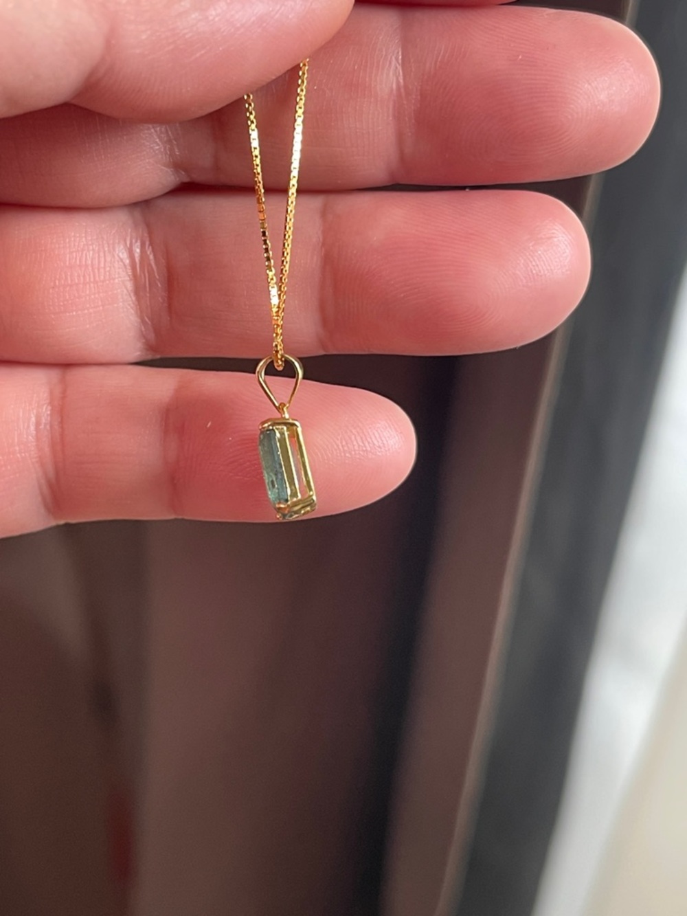 Certified Natural Zambian Minor Emerald Gemstone Pendant 18k GP 925 Silver - Picture 5 of 10